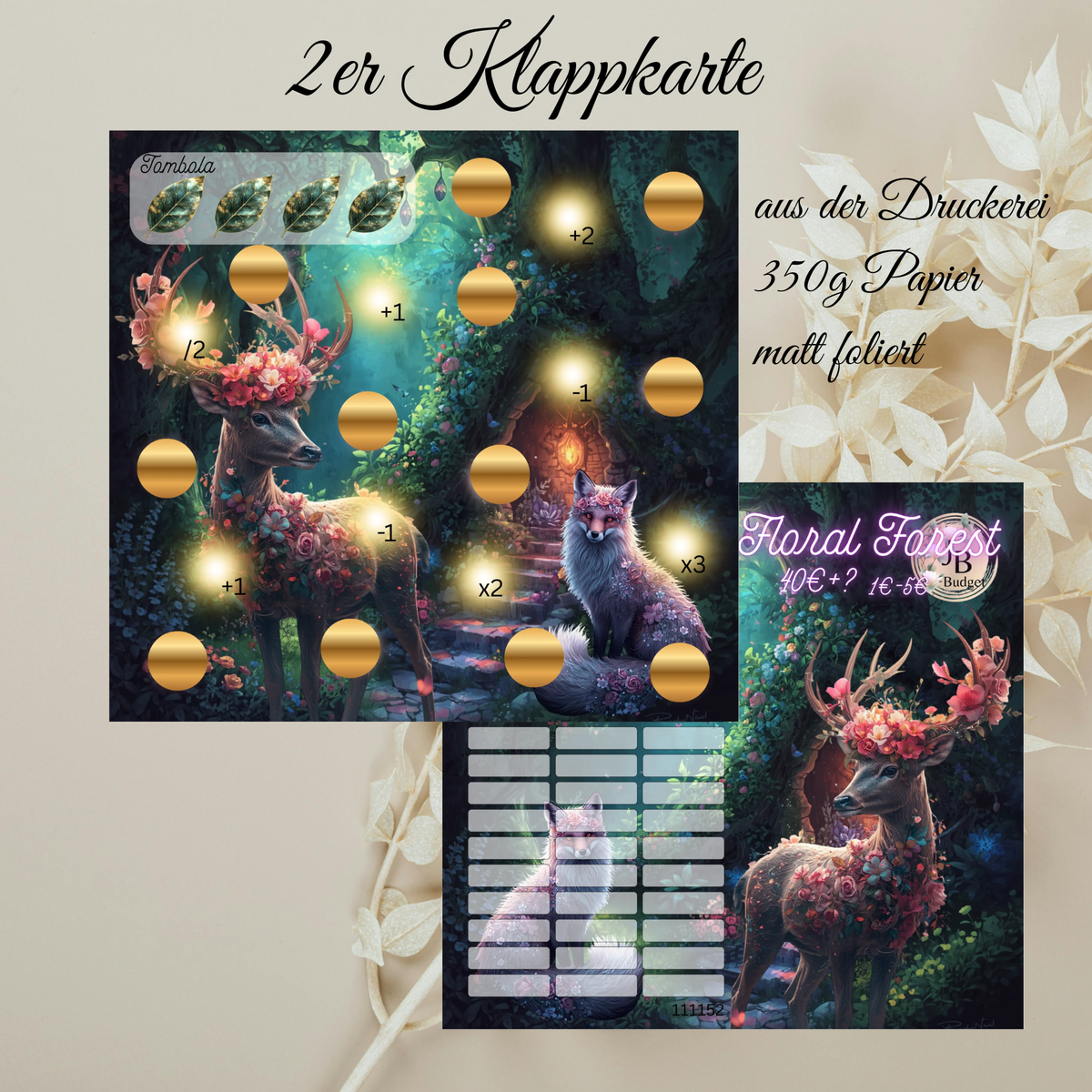 Floral Forest Sparchallenge 2er Klappkarte