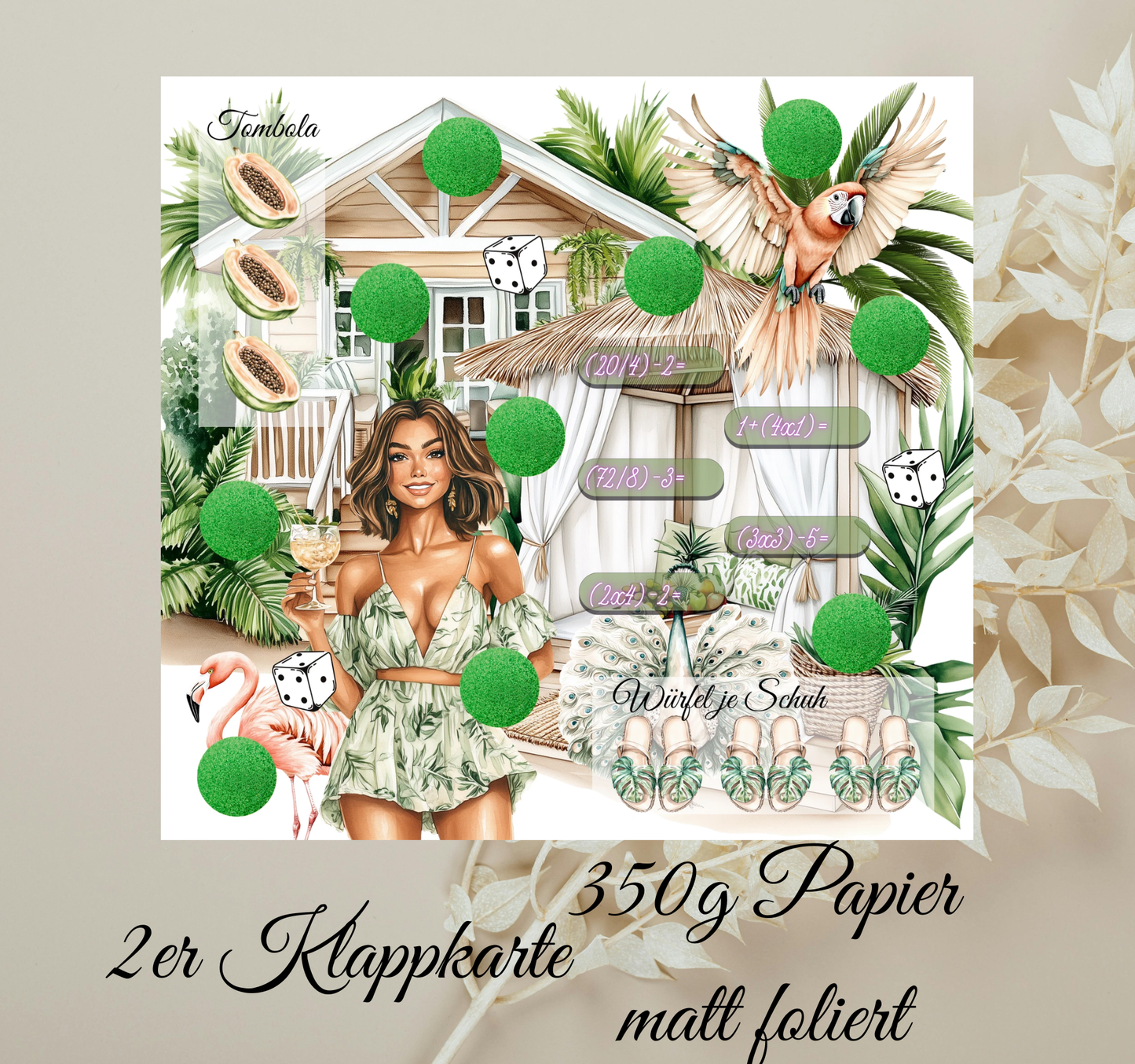Sparchallenge Tropical Siesta 2er Klappkarte