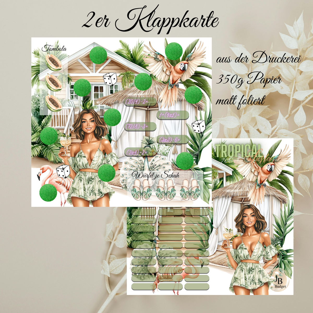 Sparchallenge Tropical Siesta 2er Klappkarte