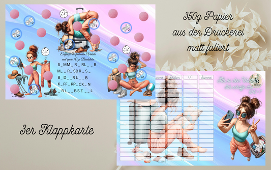 Ab in den Urlaub 3er Klappkarte