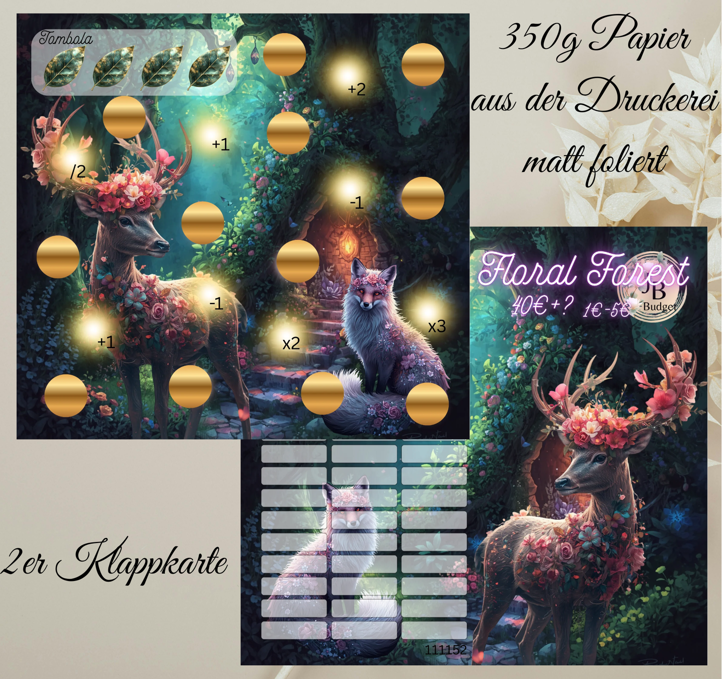 Floral Forest Sparchallenge 2er Klappkarte