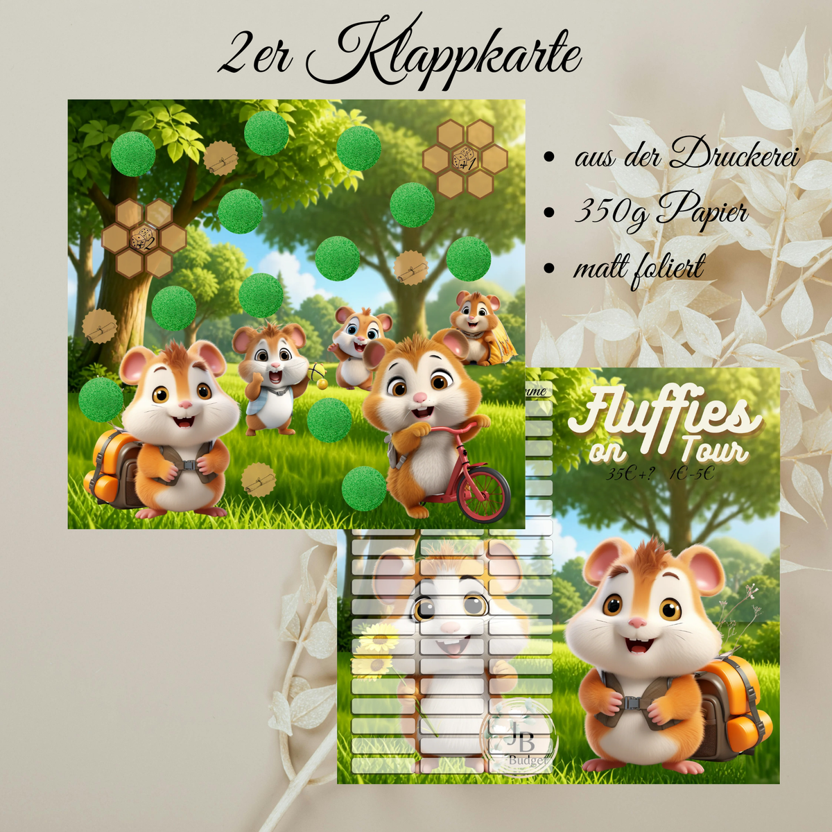 Fluffies on Tour 2er Klappkarte