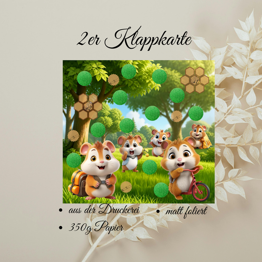 Fluffies on Tour 2er Klappkarte