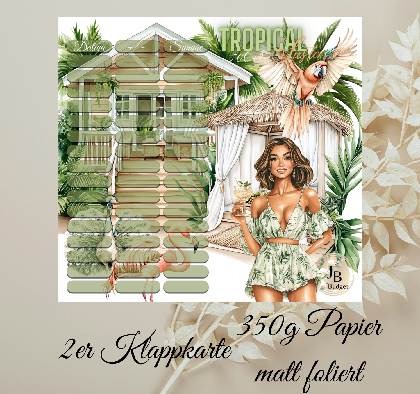Sparchallenge Tropical Siesta 2er Klappkarte