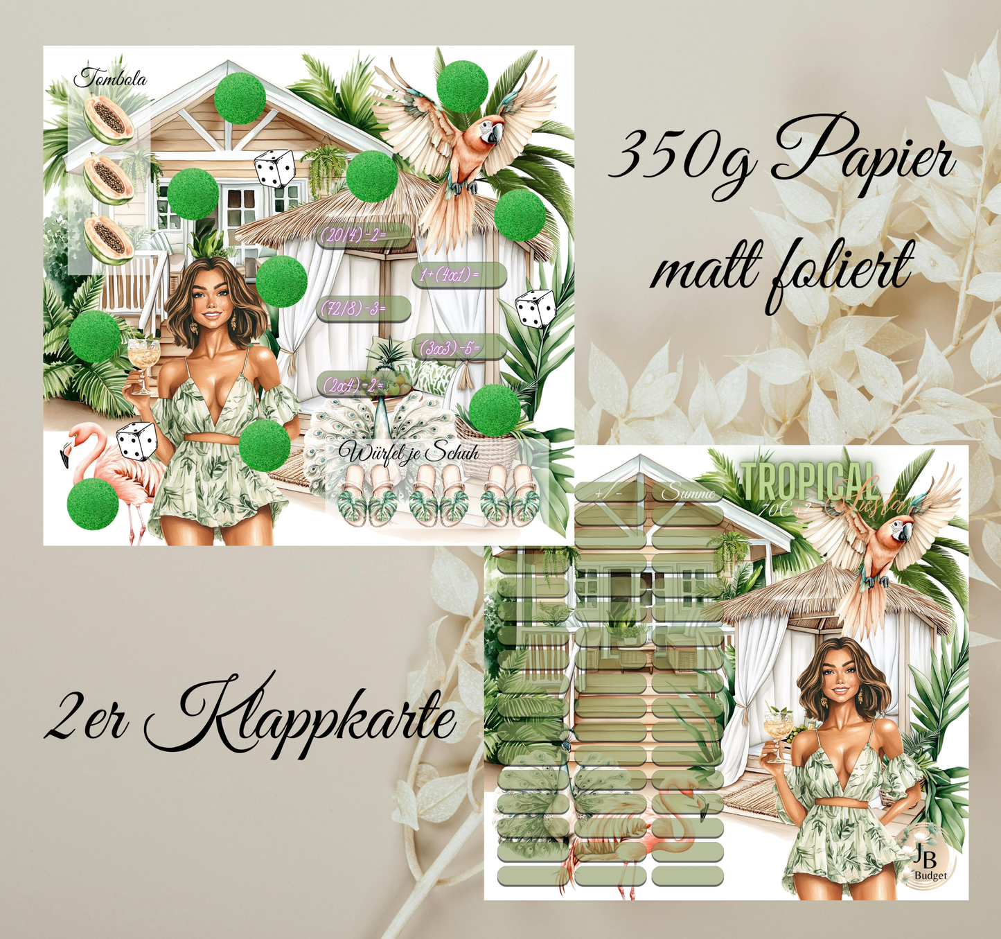 Sparchallenge Tropical Siesta 2er Klappkarte