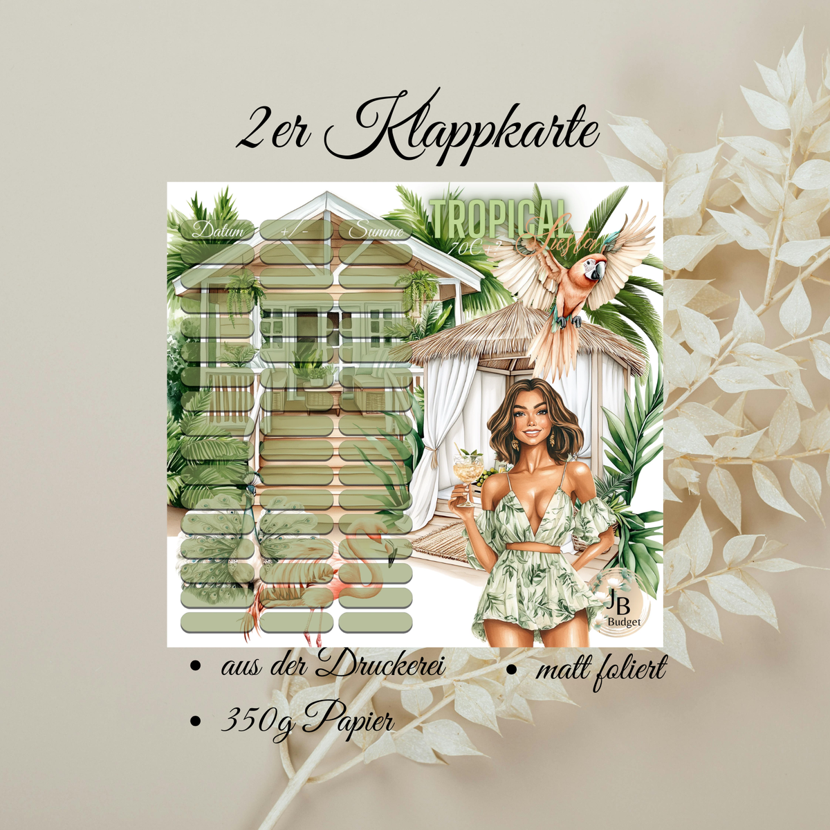 Sparchallenge Tropical Siesta 2er Klappkarte