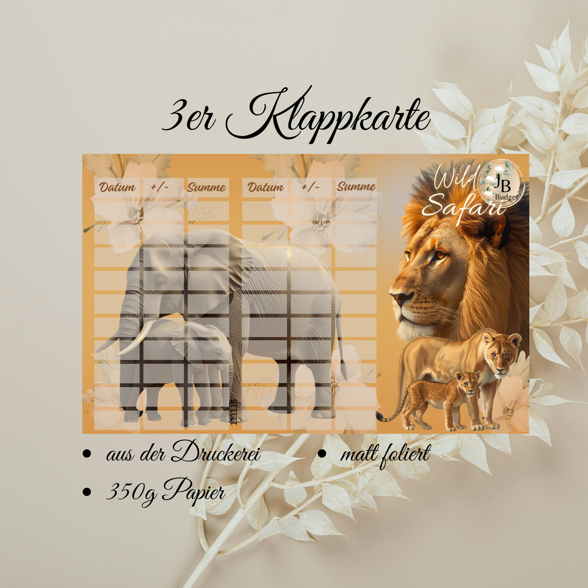 Wild Safari Klappkarte