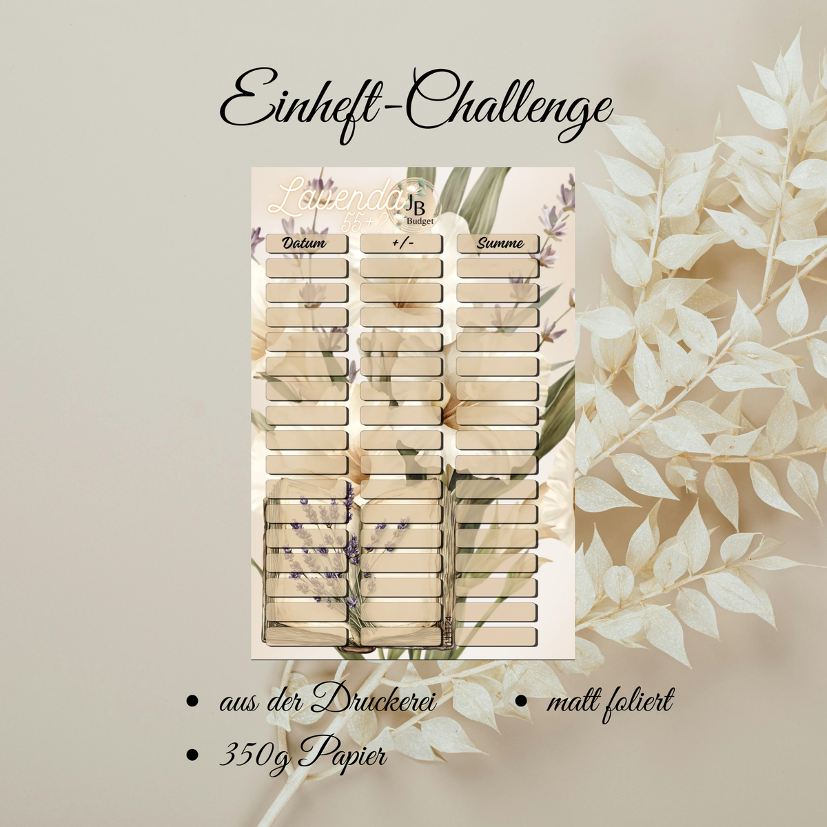 Lavenda Einheft-Challenge