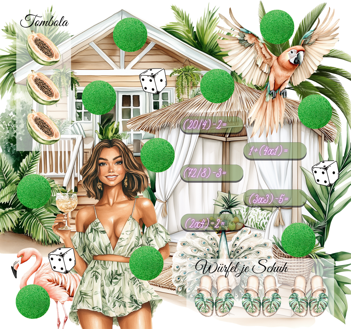 Sparchallenge Tropical Siesta 2er Klappkarte