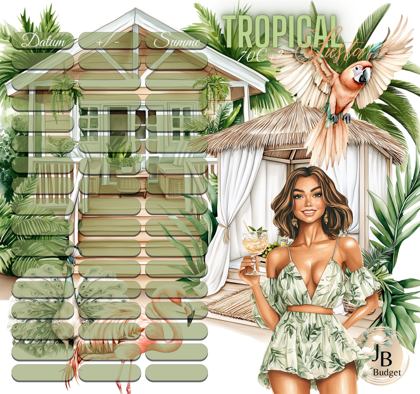 Sparchallenge Tropical Siesta 2er Klappkarte